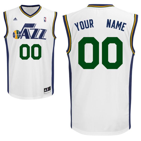 Adidas Utah Jazz Youth Custom Replica Home White NBA Jersey